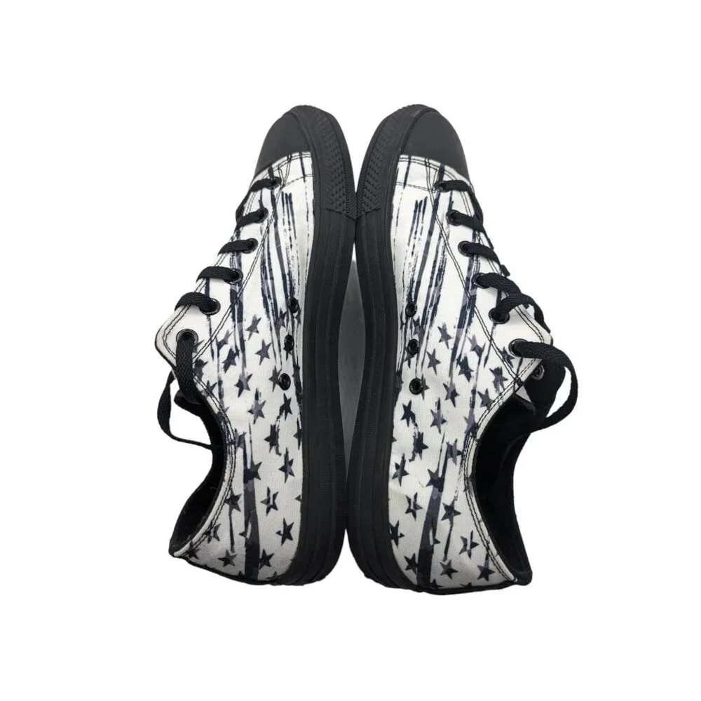 RAAD Shop Unisex Rock And Roll Black and White Stars and Stripes Low Top 12M